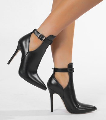 Γυναικείες Χειμερινές Μπότες με Μυτερό Δάχτυλο, Κούμπωμα με Αγκράφα, PU Επάνω Μέρος, Σόλα από Καουτσούκ, Αδιάβροχες