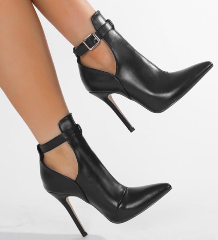 Γυναικείες Χειμερινές Μπότες με Μυτερό Δάχτυλο, Κούμπωμα με Αγκράφα, PU Επάνω Μέρος, Σόλα από Καουτσούκ, Αδιάβροχες