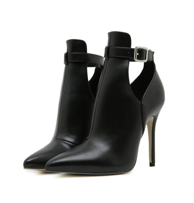 Γυναικείες Χειμερινές Μπότες με Μυτερό Δάχτυλο, Κούμπωμα με Αγκράφα, PU Επάνω Μέρος, Σόλα από Καουτσούκ, Αδιάβροχες