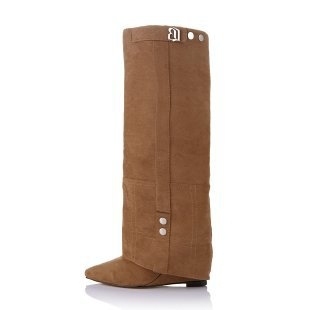 Csizmák ultramagas sarokkal, retro stílus, PU felső rész, gumí talp, Slip-On zárás