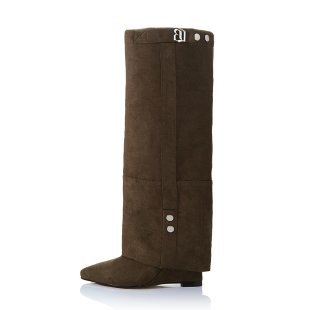 Csizmák ultramagas sarokkal, retro stílus, PU felső rész, gumí talp, Slip-On zárás