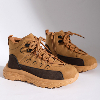 Έρημο τακτικά ορειβατικά μποτάκια, ψηλά με κορδόνια, δερμάτινο επάνω μέρος, σόλα EVA