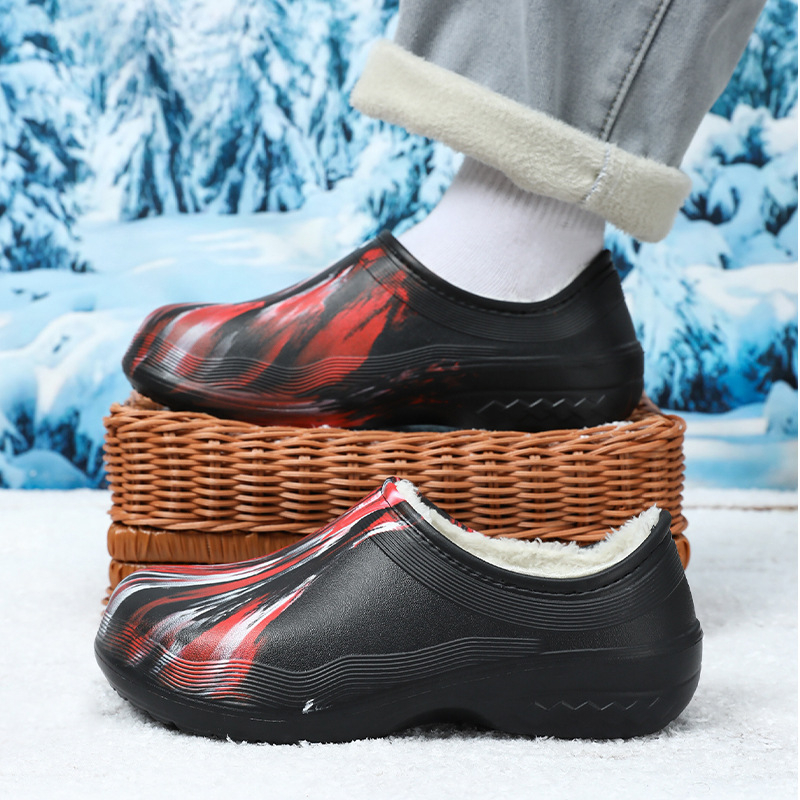 Vízálló pamut papucs – hátsó sarokkal, fleece bélés, EVA felsőrész, kender fonott talp