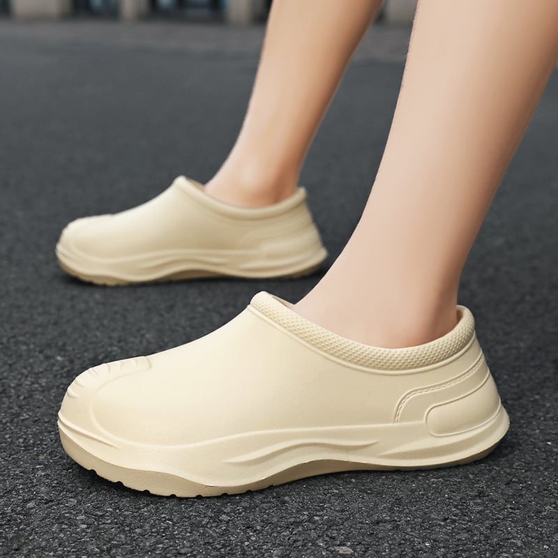 Šefų batai, uždara piršto ir atviras kulnas, sporto stilius, viršus EVA, padas EVA, Slip-On uždarymas