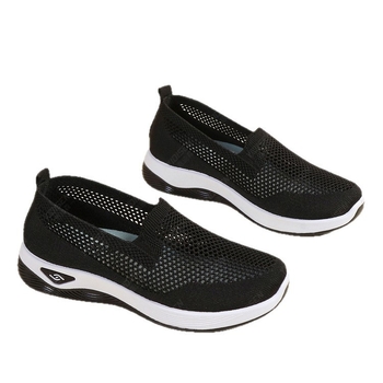 Sieviešu tīklu sporta apavi slip-on, elpojoši un viegli, zems augšdaļas dizains (augšpuse: PU; iekšējais: Super fiber; zole: dabīgais kaučuks; aizvērums: slip-on)