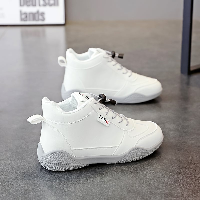 Pantofi sport casual pentru femei - partea superioară PU, vârf rotund, toc mic 1–3 cm, impermeabili și rezistenți la uzură, fără șireturi