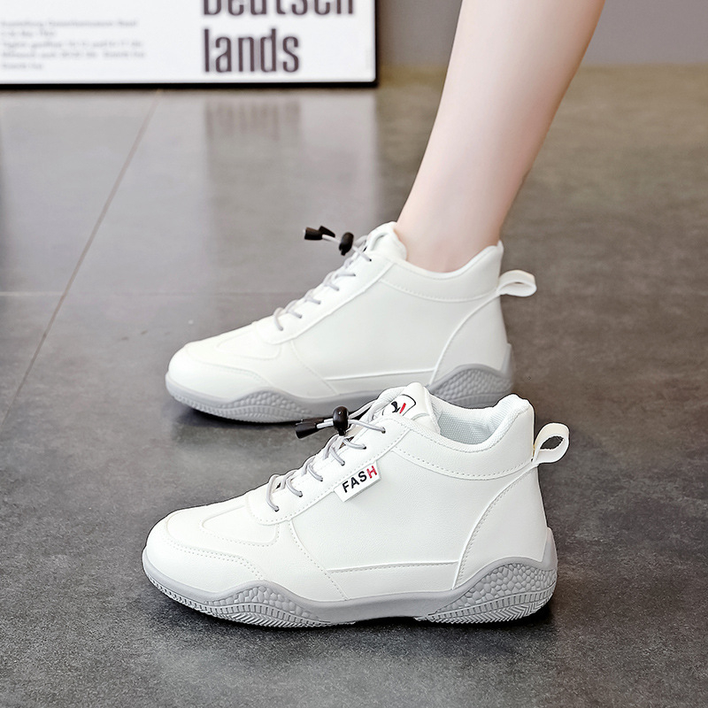 Pantofi sport casual pentru femei - partea superioară PU, vârf rotund, toc mic 1–3 cm, impermeabili și rezistenți la uzură, fără șireturi