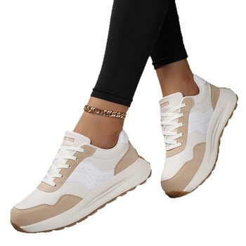 Παπούτσια Αγκάν - Αθλητικά σε κορεατικό στυλ - Δερμάτινο επάνω μέρος - Καουτσούκ σόλα - Χαμηλό κωνικό τακούνι 1-3 εκ