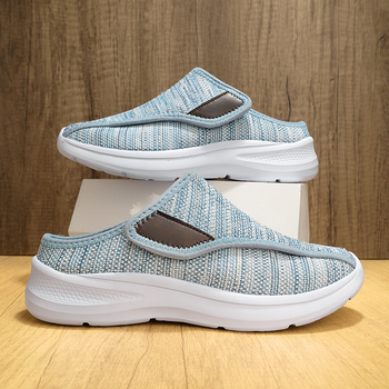 Loafers με Fly-Knitting επάνω μέρος, Slip-on, στρογγυλή μύτη, επίπεδο τακούνι, καθημερινά παπούτσια