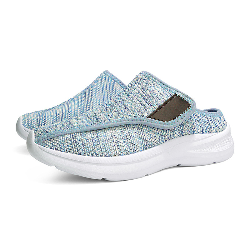 Loafers με Fly-Knitting επάνω μέρος, Slip-on, στρογγυλή μύτη, επίπεδο τακούνι, καθημερινά παπούτσια