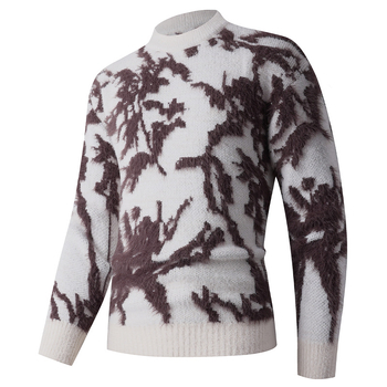 Пуловер от плетиво с жакардов модел, дебела полиестерова тъкан, стойкова яка, дълги ръкави, 95% полиестер състав