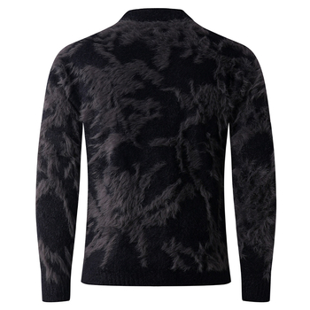 Пуловер от плетиво с жакардов модел, дебела полиестерова тъкан, стойкова яка, дълги ръкави, 95% полиестер състав