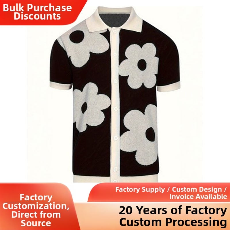 Polo krekls - Amerikas retro stils, īsas piedurknes, brīva piegriezuma, četrvirzienu elastīgs poliesteris