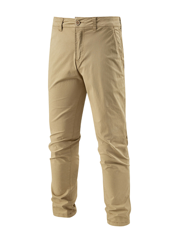 Ανδρικά καθημερινά παντελόνια, ίσια γραμμή, μονόχρωμα, βαμβακερό ύφασμα, επένδυση από βαμβάκι