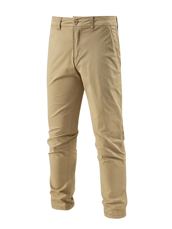 Ανδρικά καθημερινά παντελόνια, ίσια γραμμή, μονόχρωμα, βαμβακερό ύφασμα, επένδυση από βαμβάκι