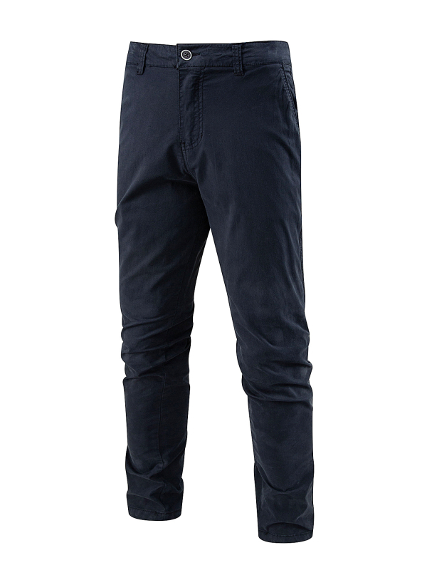 Ανδρικά καθημερινά παντελόνια, ίσια γραμμή, μονόχρωμα, βαμβακερό ύφασμα, επένδυση από βαμβάκι