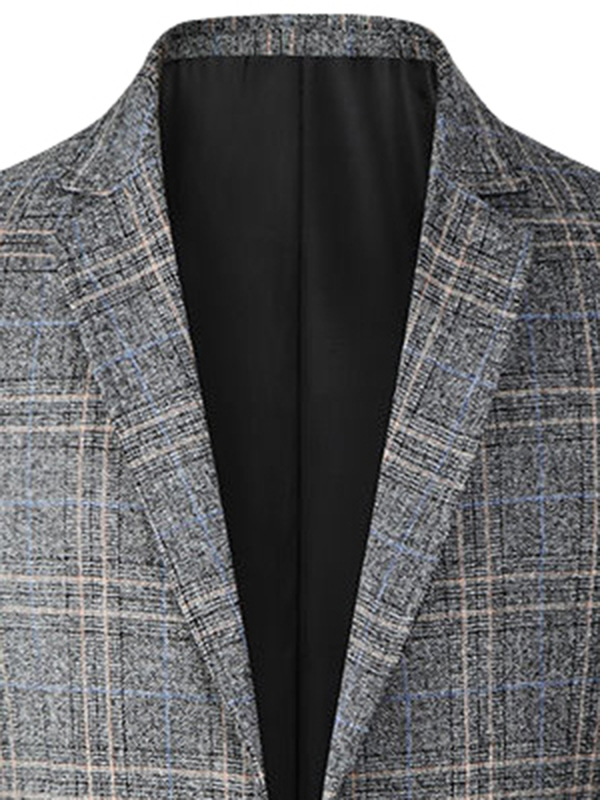 Ανδρικό κοστούμι casual Slim Fit, καρό σχέδιο, πέτο, μονόμπλουζ, για άνοιξη-φθινοπωρο