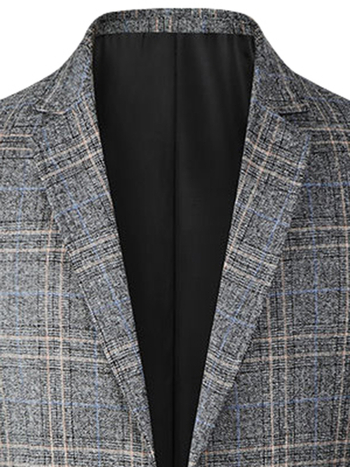 Casual καρό Slim-Fit Μπλέιζερ — Λάπελ, Μονόμπορτ, Στυλ Μετακίνησης