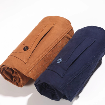 Ανδρικές καθημερινές βαμβακερές παντελόνες με ίσια γραμμή, μεσαία μέση, κλείσιμο με κουμπιά