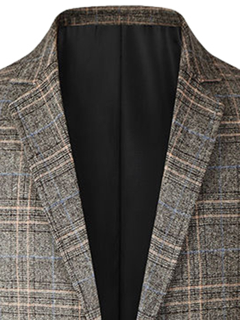 Αμερικανικού στυλ ανδρικό σακάκι καρό, slim-fit, πέτο, μονοκουμπωτο, πολυεστέρας