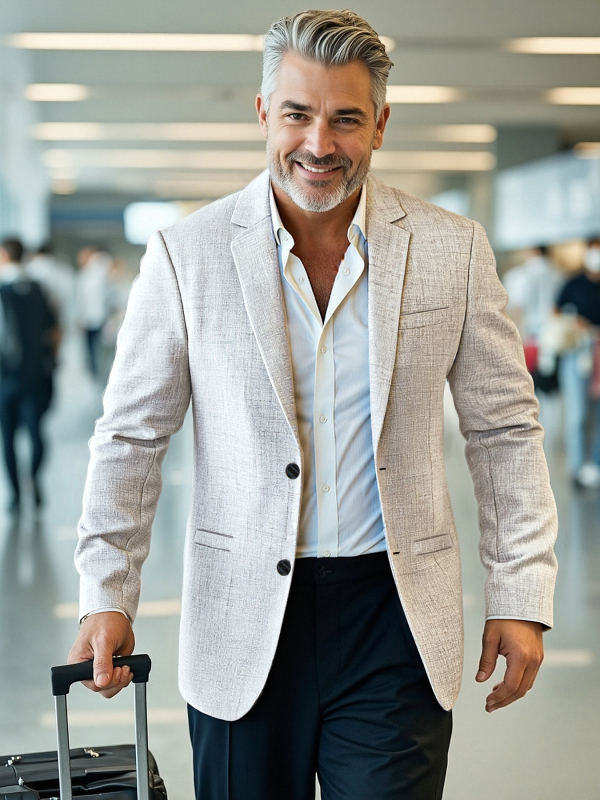 Ανδρικό πουκάμισο casual δυτικού στυλ, Slim Fit, Turn-Down Γι Καλάρο, Single-Breasted, Μονόχρωμο μοτίβο, Ύφασμα πολυεστέρα-βισκοζη 65%/35%, Επένδυση πολυεστέρα, Μακριά μανίκια, Τσέπη με 3D patch