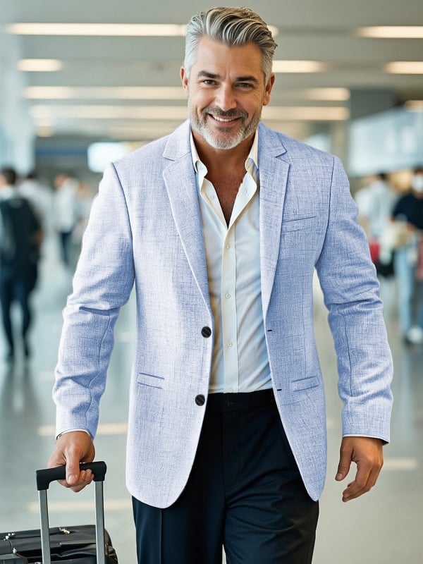 Ανδρικό πουκάμισο casual δυτικού στυλ, Slim Fit, Turn-Down Γι Καλάρο, Single-Breasted, Μονόχρωμο μοτίβο, Ύφασμα πολυεστέρα-βισκοζη 65%/35%, Επένδυση πολυεστέρα, Μακριά μανίκια, Τσέπη με 3D patch