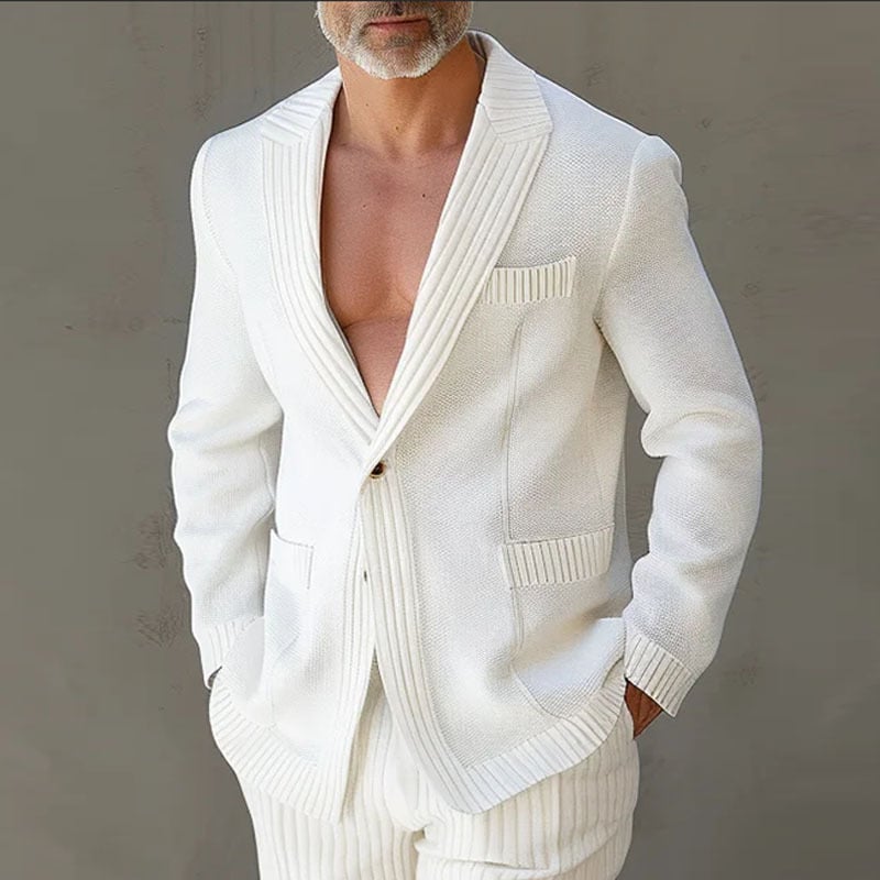 Βαμβακερή ζακάρ πλεκτή μπλούζα με ανάποδο γιακά, μακριά μανίκια, καθημερινό καρντάγκαν