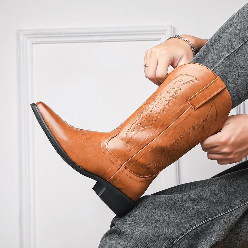 Ανδρικά μποτάκια Martin με PU επάνω μέρος, σόλα από καουτσούκ, μεσαίο ύψος και κορδόνια στο μπροστινό μέρος