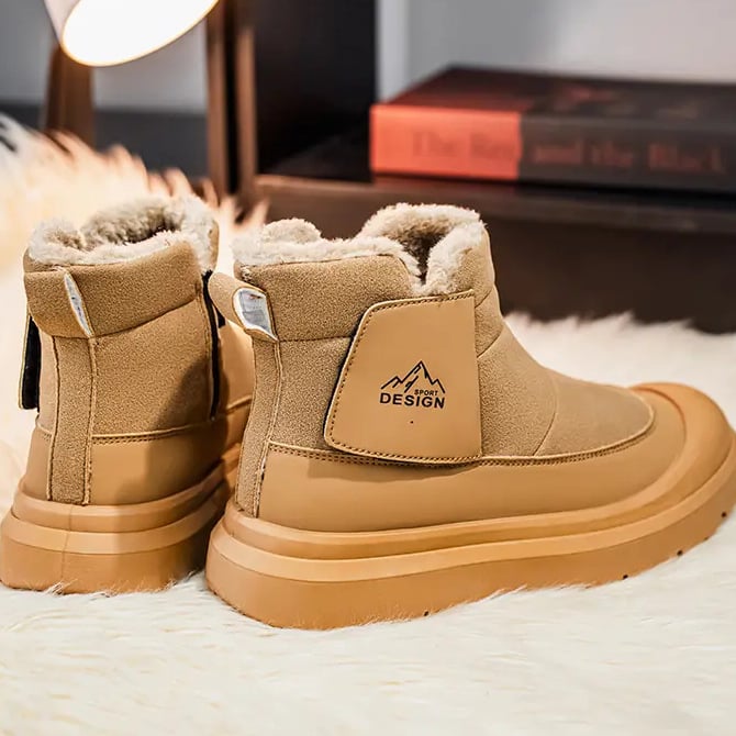 Μποτάκια χιονιού αδιάβροχα, με επένδυση fleece, άνω μέρος από nubuk σουέντ, σόλα σύνθετη, πλαϊνό φερμουάρ