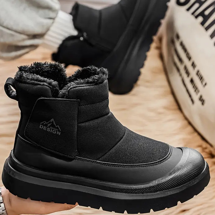 Μποτάκια χιονιού αδιάβροχα, με επένδυση fleece, άνω μέρος από nubuk σουέντ, σόλα σύνθετη, πλαϊνό φερμουάρ