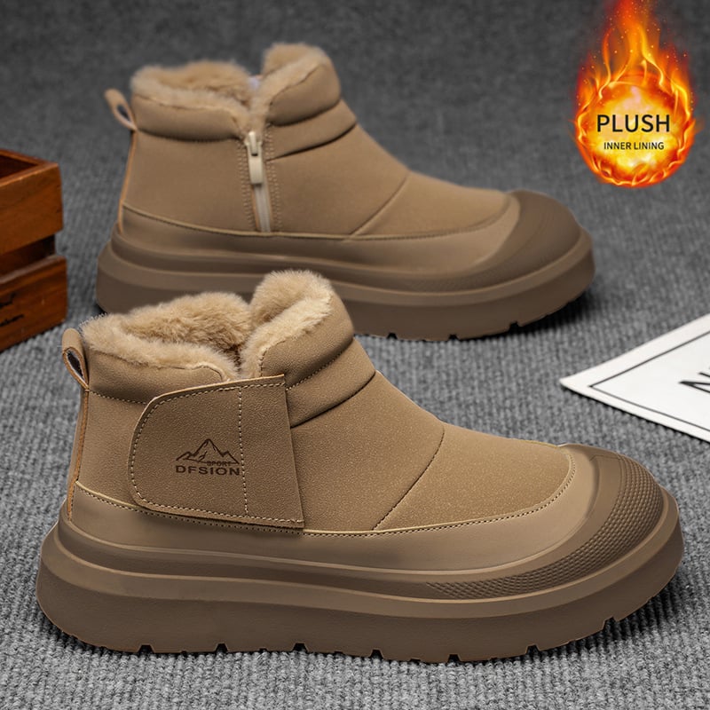 Μποτάκια χιονιού αδιάβροχα, με επένδυση fleece, άνω μέρος από nubuk σουέντ, σόλα σύνθετη, πλαϊνό φερμουάρ