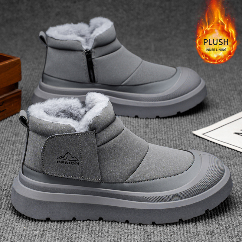 Μποτάκια χιονιού αδιάβροχα, με επένδυση fleece, άνω μέρος από nubuk σουέντ, σόλα σύνθετη, πλαϊνό φερμουάρ