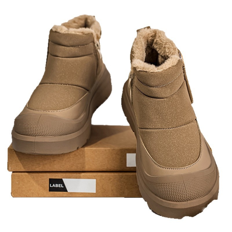 Μποτάκια χιονιού αδιάβροχα, με επένδυση fleece, άνω μέρος από nubuk σουέντ, σόλα σύνθετη, πλαϊνό φερμουάρ