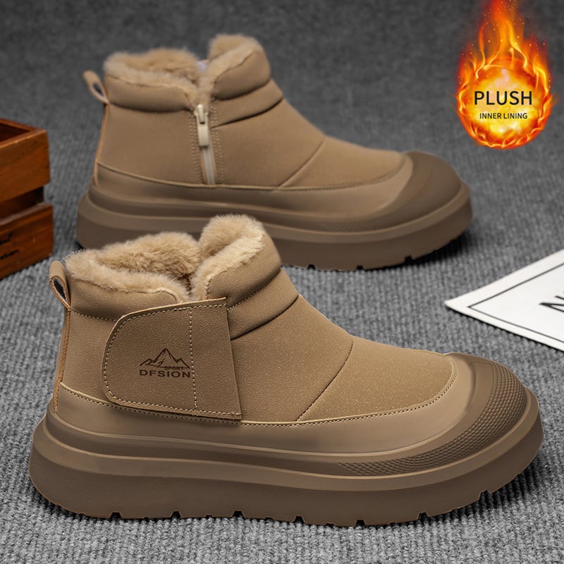 Μποτάκια χιονιού αδιάβροχα, με επένδυση fleece, άνω μέρος από nubuk σουέντ, σόλα σύνθετη, πλαϊνό φερμουάρ