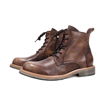 Δερμάτινα μποτάκια σε Κορεάτικο στυλ με μεσαίο ύψος και φαρδιά σόλα, επάνω από microfiber δέρμα, εσωτερικό και πάτος microfiber, ανδρικά