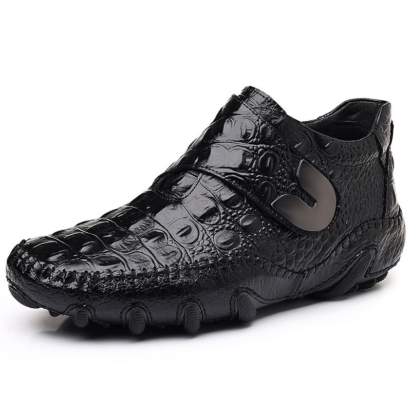 Ανδρικά μποτάκια Martin Boots: Άνω μέρος από γνήσιο δέρμα βοδινού, Επένδυση φλίς για ζεστασιά, Σόλα από καουτσούκ, Κλείσιμο Velcro, Στρογυλή μύτη