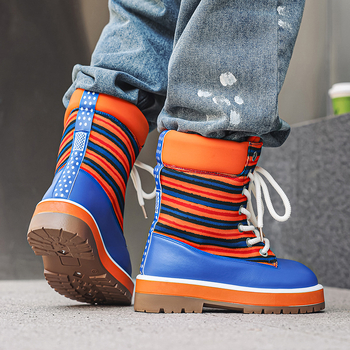 Ανδρικά μποτάκια Martin με PU επάνω μέρος, καουτσούκ σόλα, εμπρός κορδώματα, στρογγυλή μύτη, μεσαίας ύψους φτέρνα 3–5 εκ