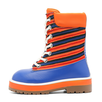 Ανδρικά μποτάκια Martin με PU επάνω μέρος, καουτσούκ σόλα, εμπρός κορδώματα, στρογγυλή μύτη, μεσαίας ύψους φτέρνα 3–5 εκ