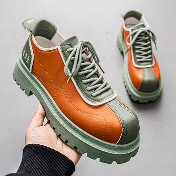 Ανδρικά χαμηλά εργασιακά παπούτσια, συνθετικό δέρμα, αντιολισθητική σόλα, PU πάτος, σόλα έγχυσης, Φθινόπωρο 2025