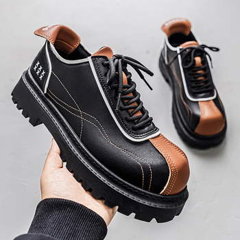 Ανδρικά χαμηλά εργασιακά παπούτσια, συνθετικό δέρμα, αντιολισθητική σόλα, PU πάτος, σόλα έγχυσης, Φθινόπωρο 2025