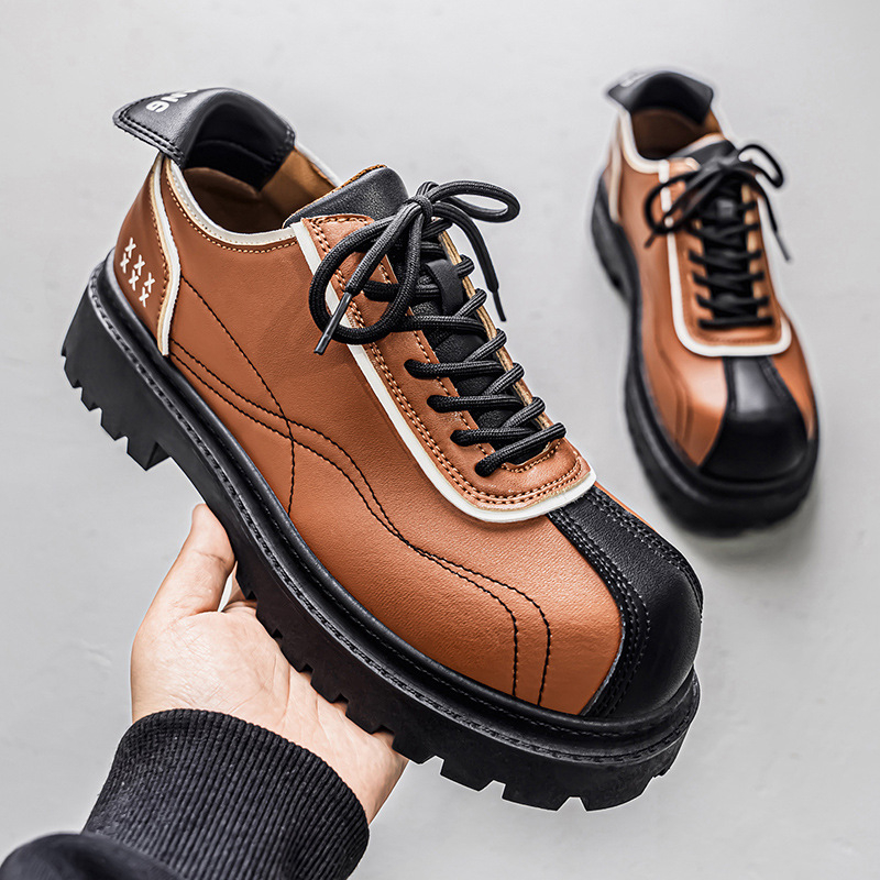 Ανδρικά χαμηλά εργασιακά παπούτσια, συνθετικό δέρμα, αντιολισθητική σόλα, PU πάτος, σόλα έγχυσης, Φθινόπωρο 2025