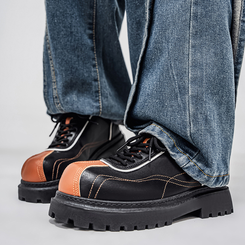 Ανδρικά χαμηλά εργασιακά παπούτσια, συνθετικό δέρμα, αντιολισθητική σόλα, PU πάτος, σόλα έγχυσης, Φθινόπωρο 2025