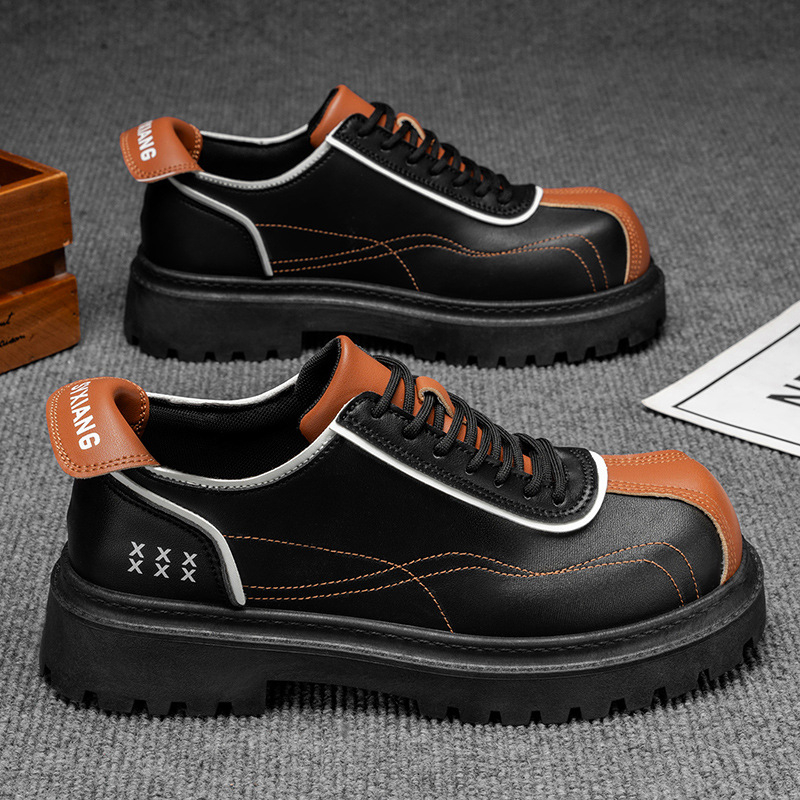 Ανδρικά χαμηλά εργασιακά παπούτσια, συνθετικό δέρμα, αντιολισθητική σόλα, PU πάτος, σόλα έγχυσης, Φθινόπωρο 2025