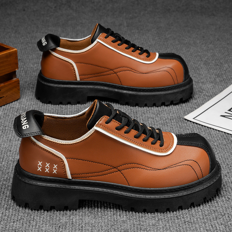 Ανδρικά χαμηλά εργασιακά παπούτσια, συνθετικό δέρμα, αντιολισθητική σόλα, PU πάτος, σόλα έγχυσης, Φθινόπωρο 2025
