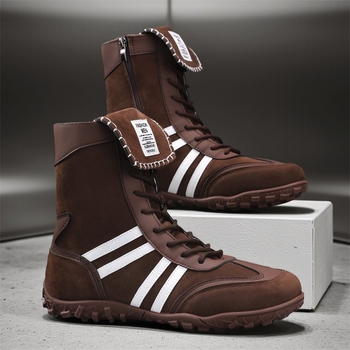 Μποτίνια Μάρτιν για άνδρες - PU επάνω, λεπτομέρειες σουέντ, υψηλό πάνω μέρος, παχιά σόλα