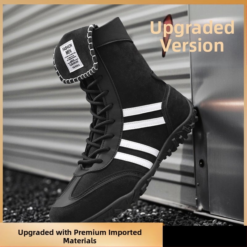 Μποτίνια Μάρτιν για άνδρες - PU επάνω, λεπτομέρειες σουέντ, υψηλό πάνω μέρος, παχιά σόλα