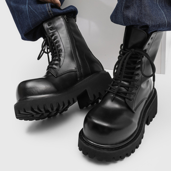 Vīriešu Martins zābaki, apaļš purns, gumijas zole, augšdaļa un iekšpuse: Super Migration, ikdienas stila 23394-K