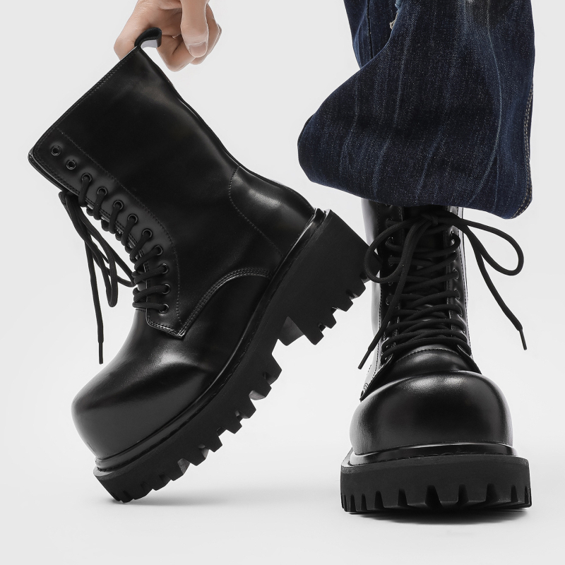 Vīriešu Martins zābaki, apaļš purns, gumijas zole, augšdaļa un iekšpuse: Super Migration, ikdienas stila 23394-K