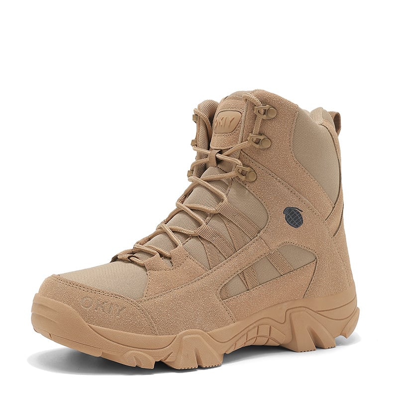 Υψηλά τακτικά μποτάκια πεζοπορίας, Space Leather, ανδρικά, κατάλληλα για τρέξιμο, πεζοπορία και κατασκήνωση