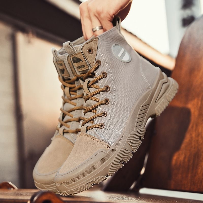 Martin zābaki augsti, auduma augšdaļa, gumijas zole, elpojoši, pretslīdes, bieza zole